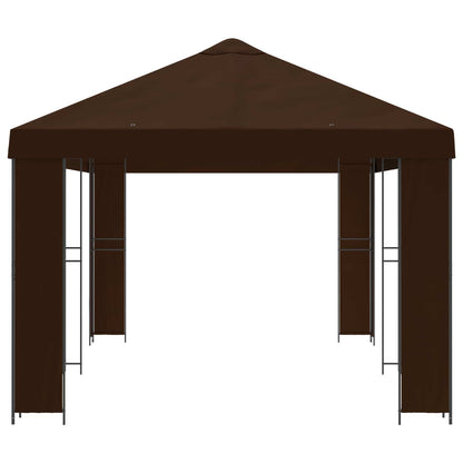 vidaXL Garden Gazebo 6 x 3 m Brown Polyester and Steel 190 gsm 4