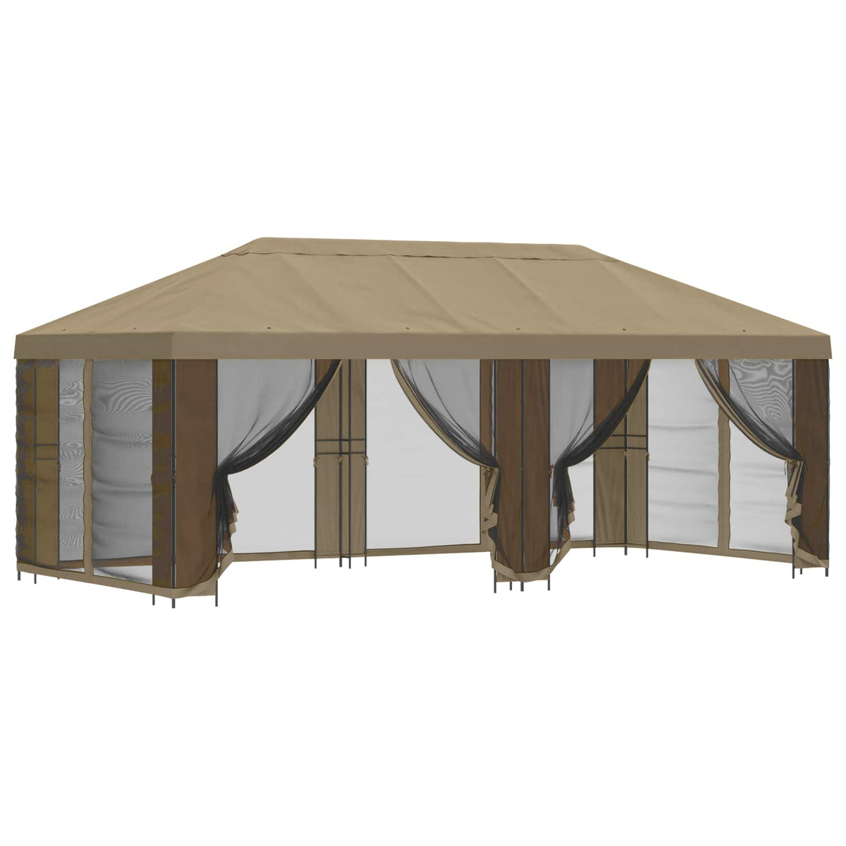 vidaXL Garden Gazebo with Sidewalls 6 x 3 m Beige Polyester and Steel 2