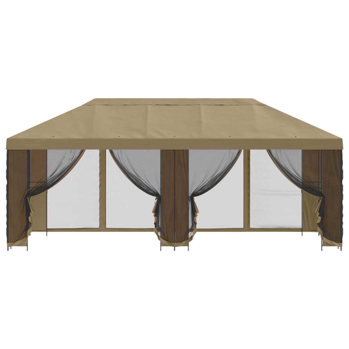 vidaXL Garden Gazebo with Sidewalls 6 x 3 m Beige Polyester and Steel 3