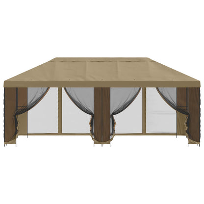 vidaXL Garden Gazebo with Sidewalls 6 x 3 m Beige Polyester and Steel 3