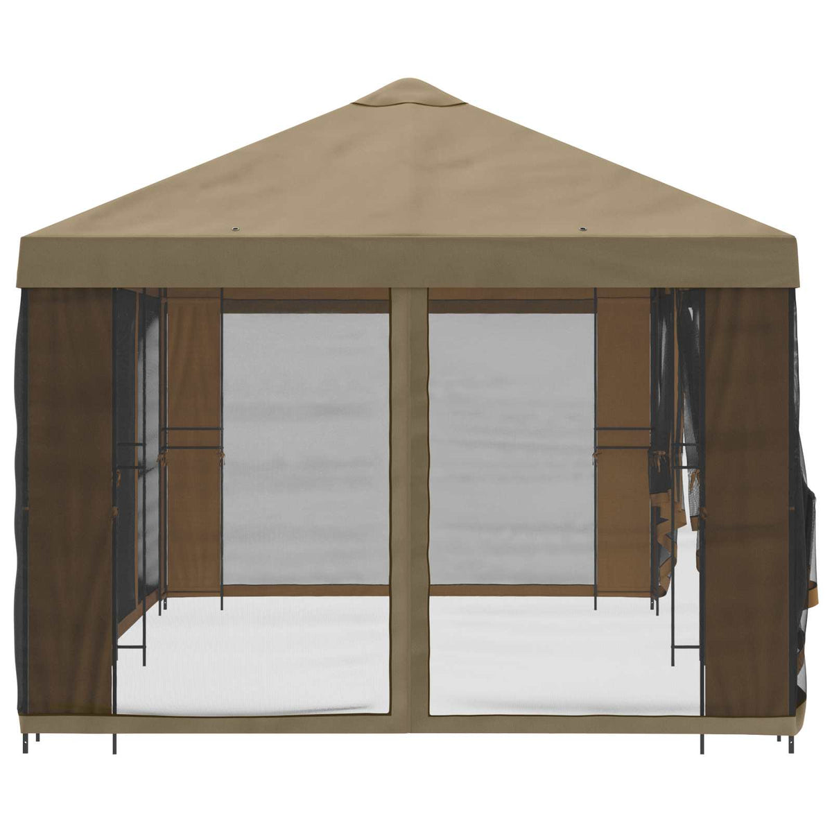 vidaXL Garden Gazebo with Sidewalls 6 x 3 m Beige Polyester and Steel 4