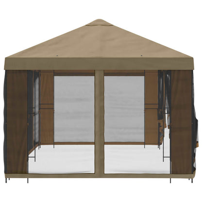 vidaXL Garden Gazebo with Sidewalls 6 x 3 m Beige Polyester and Steel 4