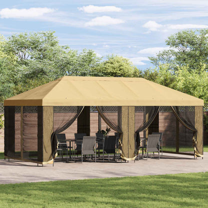 Garden Gazebo with Sidewalls 6 x 3 m Polyester and Steel Cream