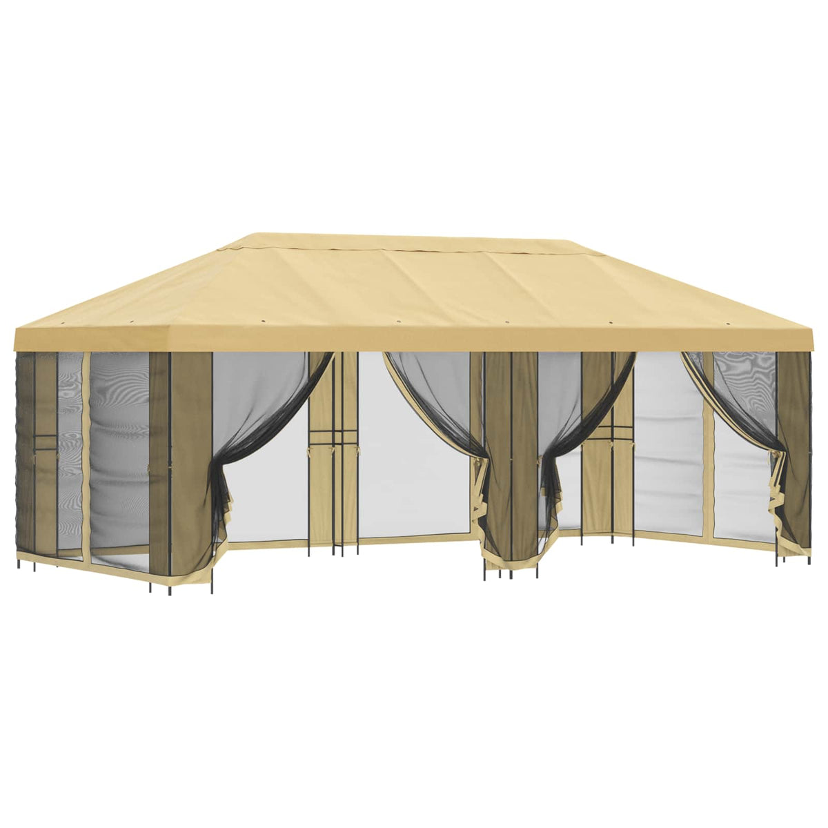 Garden Gazebo with Sidewalls 6 x 3 m Polyester and Steel Cream