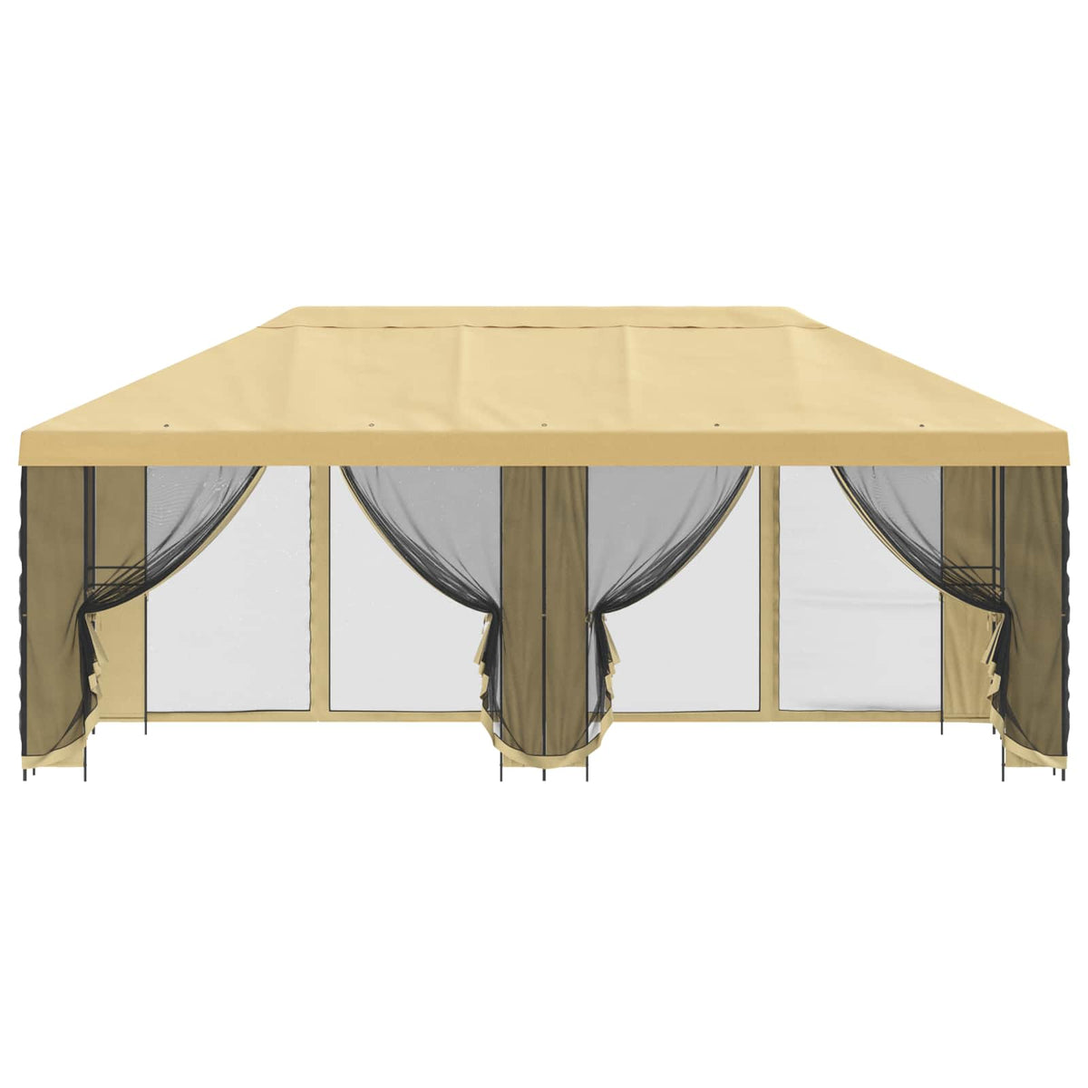 vidaXL Garden Gazebo with Sidewalls 6 x 3 m Cream Polyester and Steel 3