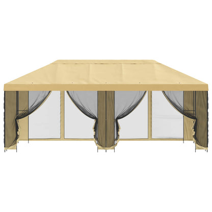 Garden Gazebo with Sidewalls 6 x 3 m Polyester and Steel Cream