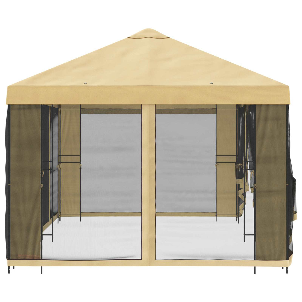 vidaXL Garden Gazebo with Sidewalls 6 x 3 m Cream Polyester and Steel 4