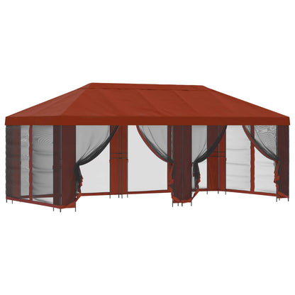 vidaXL Garden Gazebo with Sidewalls 6 x 3 m Terracotta 2