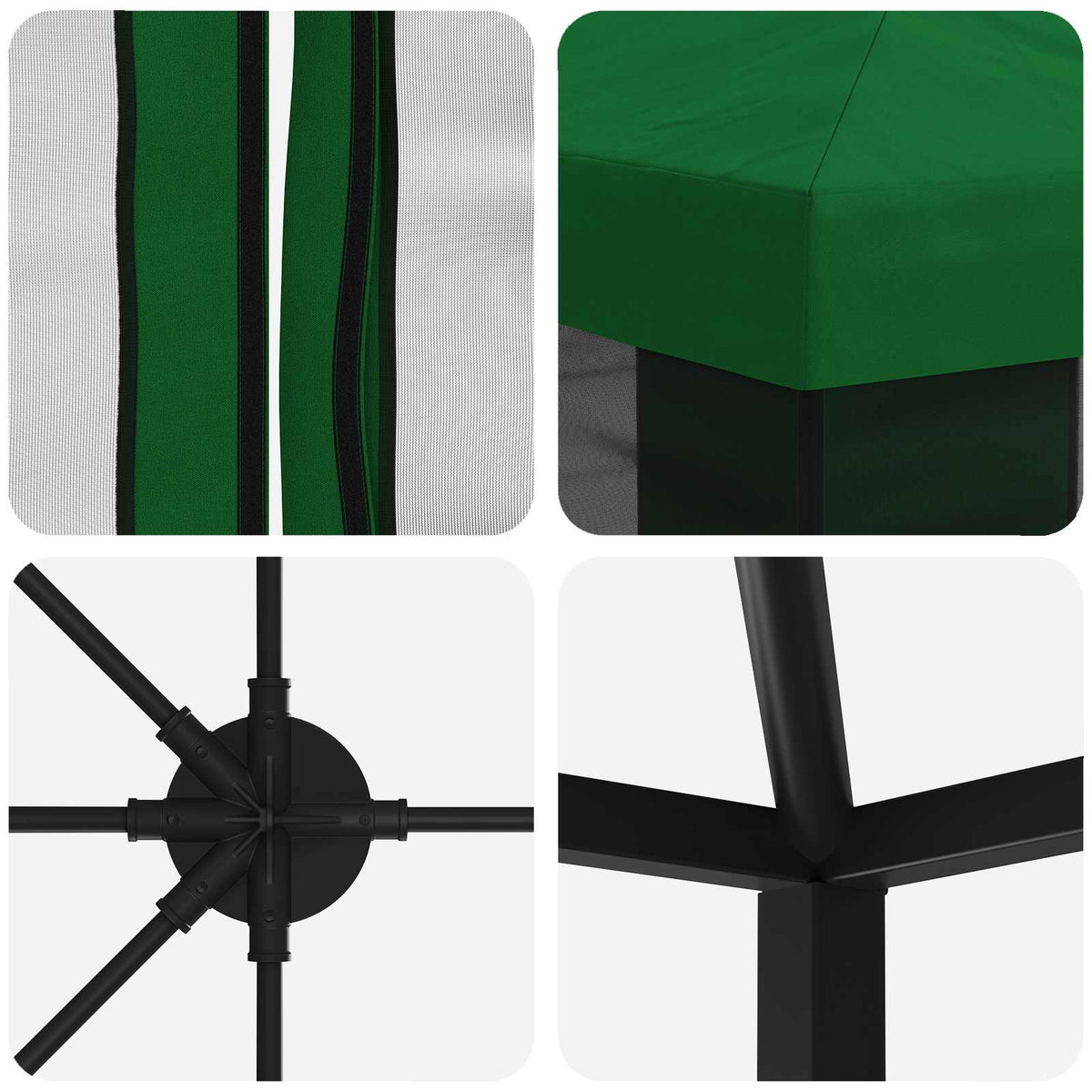 vidaXL Garden Gazebo with Sidewalls 6 x 3 m Green Polyester and Steel 5