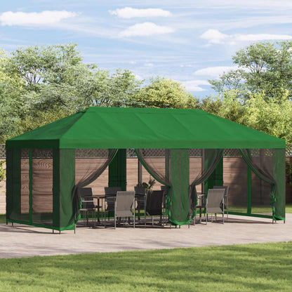 vidaXL Garden Gazebo with Sidewalls 6 x 3 m Green Polyester and Steel 1
