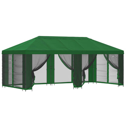 vidaXL Garden Gazebo with Sidewalls 6 x 3 m Green Polyester and Steel 2