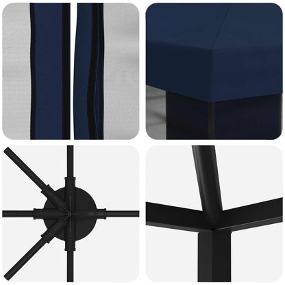 vidaXL Garden Gazebo with Sidewalls 6 x 3 m Blue Polyester and Steel 5