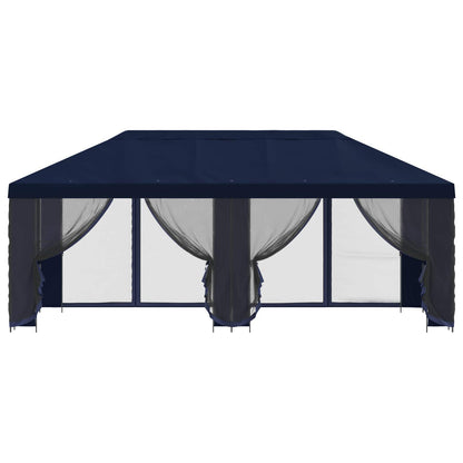 vidaXL Garden Gazebo with Sidewalls 6 x 3 m Blue Polyester and Steel 3