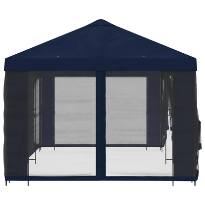 vidaXL Garden Gazebo with Sidewalls 6 x 3 m Blue Polyester and Steel 4