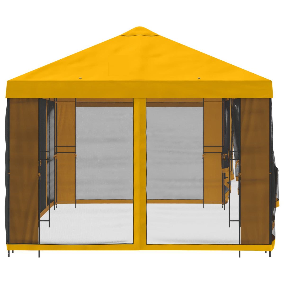 vidaXL Garden Gazebo with Sidewalls 6 x 3 m Yellow Polyester and Steel 4