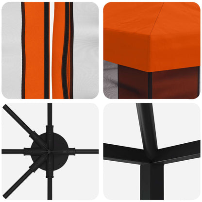 vidaXL Garden Gazebo with Sidewalls 6 x 3 m Orange Polyester and Steel 5