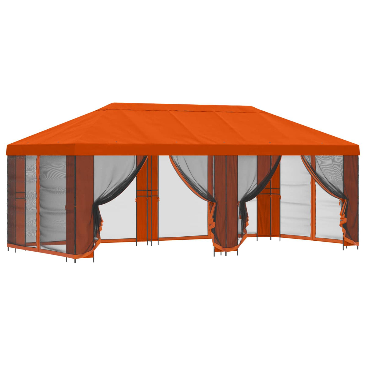 vidaXL Garden Gazebo with Sidewalls 6 x 3 m Orange Polyester and Steel 2