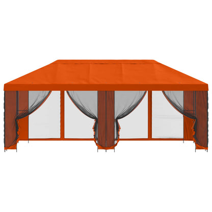 vidaXL Garden Gazebo with Sidewalls 6 x 3 m Orange Polyester and Steel 3