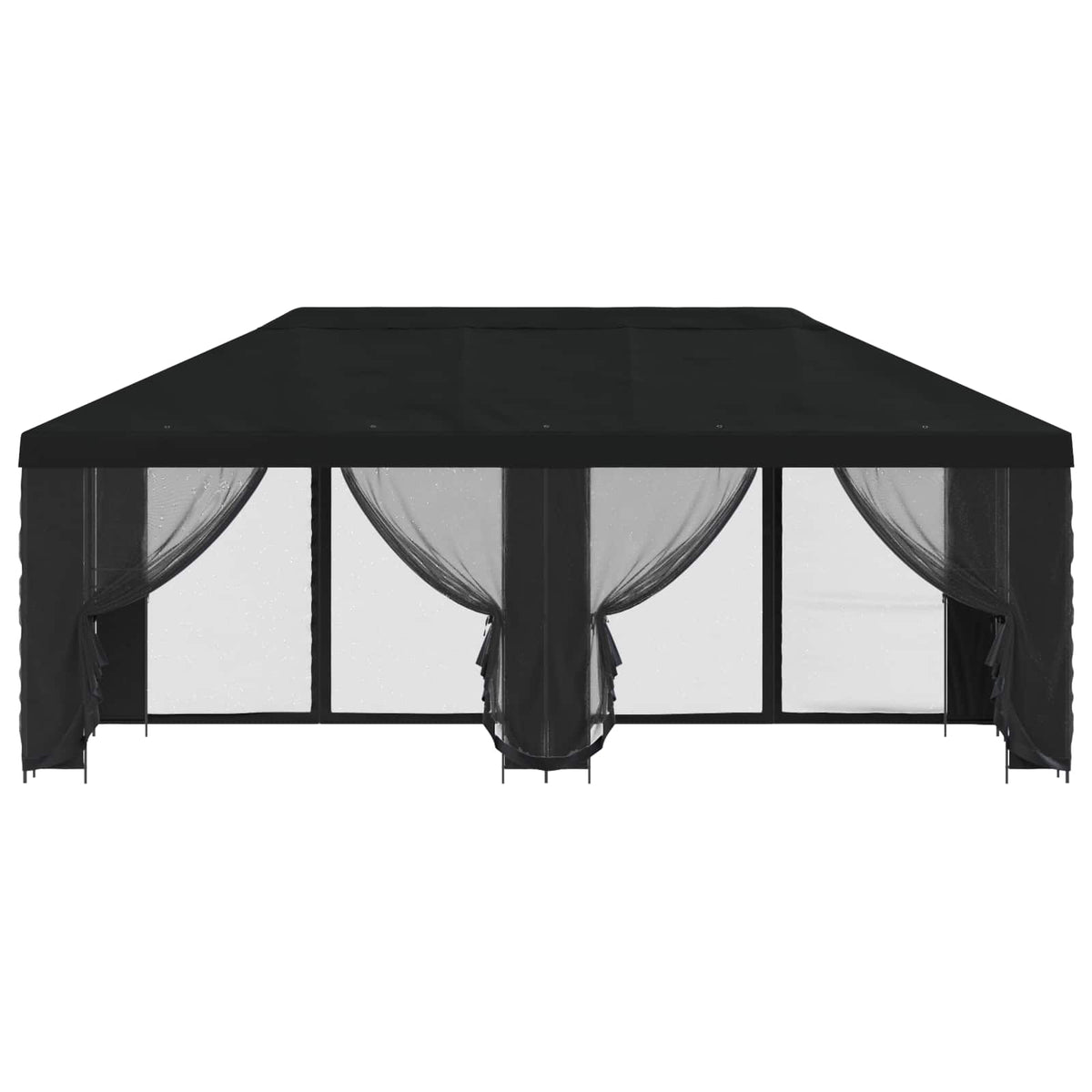 vidaXL Garden Gazebo with Sidewalls 6 x 3 m Black Polyester and Steel 3