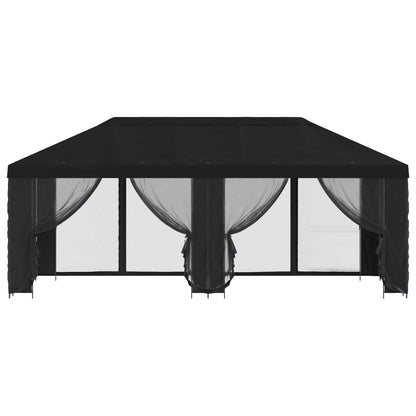 vidaXL Garden Gazebo with Sidewalls 6 x 3 m Black Polyester and Steel 3