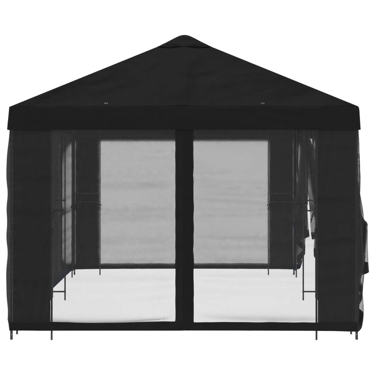 vidaXL Garden Gazebo with Sidewalls 6 x 3 m Black Polyester and Steel 4