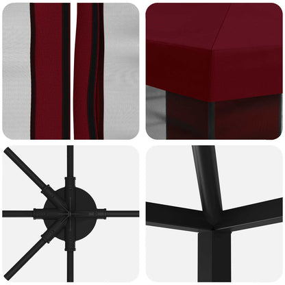 vidaXL Garden Gazebo with Sidewalls 6 x 3 m Burgundy 5