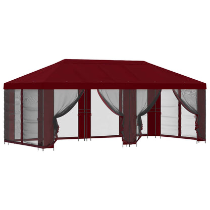 vidaXL Garden Gazebo with Sidewalls 6 x 3 m Burgundy 2