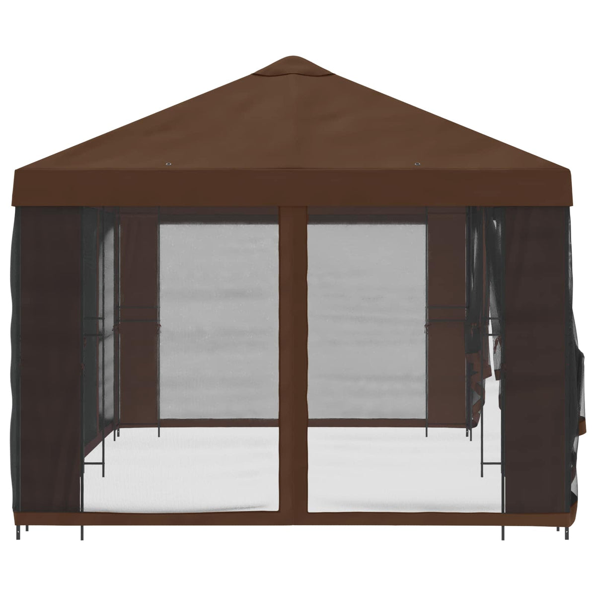 vidaXL Garden Gazebo with Sidewalls 6 x 3 m Brown Polyester and Steel 4