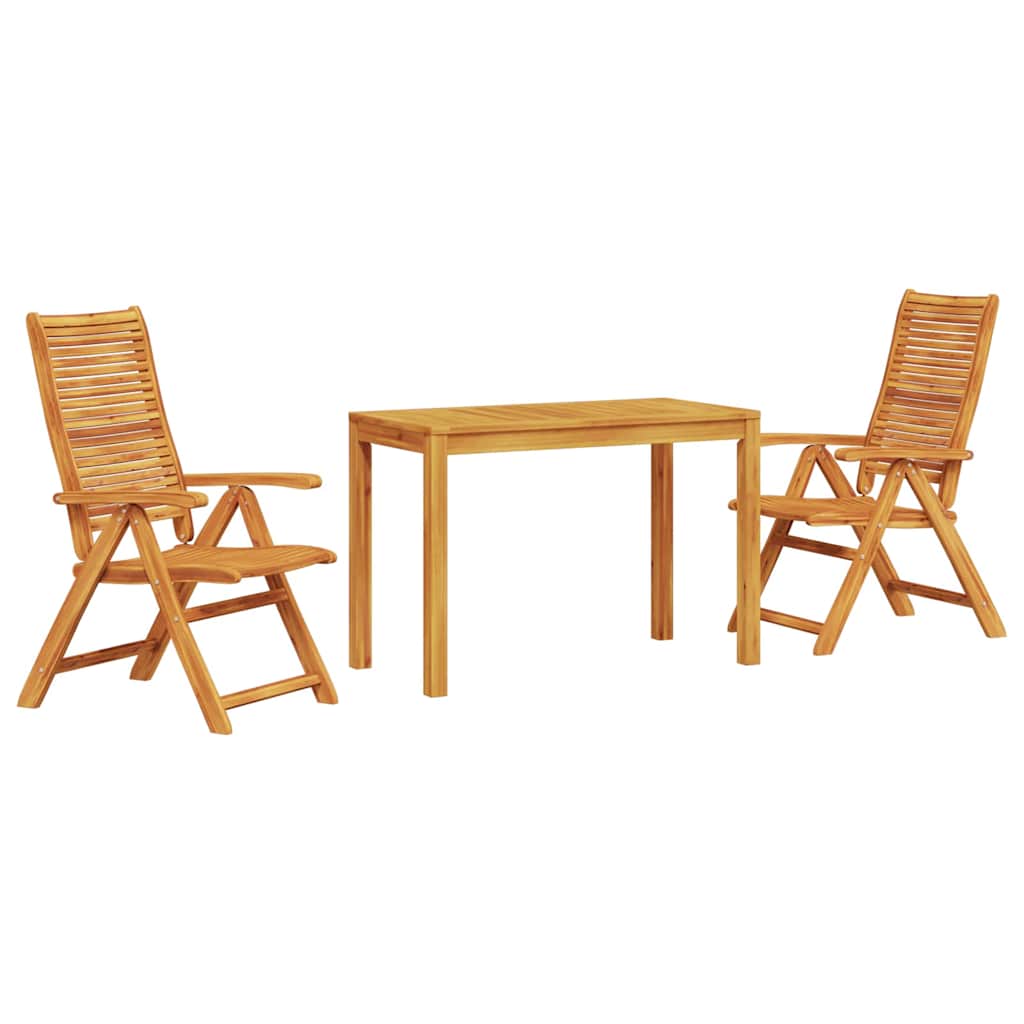 vidaXL Garden Dining Set 3 pcs Brown Solid Acacia Wood 2
