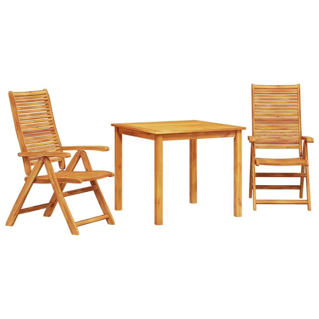 vidaXL Garden Dining Set 3 pcs Brown Solid Acacia Wood 2