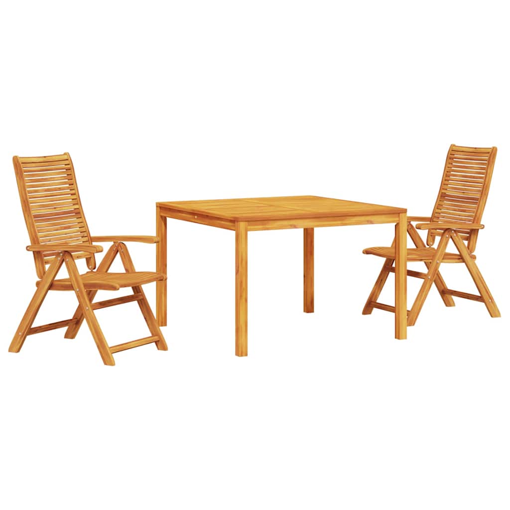 vidaXL Garden Dining Set 3 pcs Brown Solid Acacia Wood 2