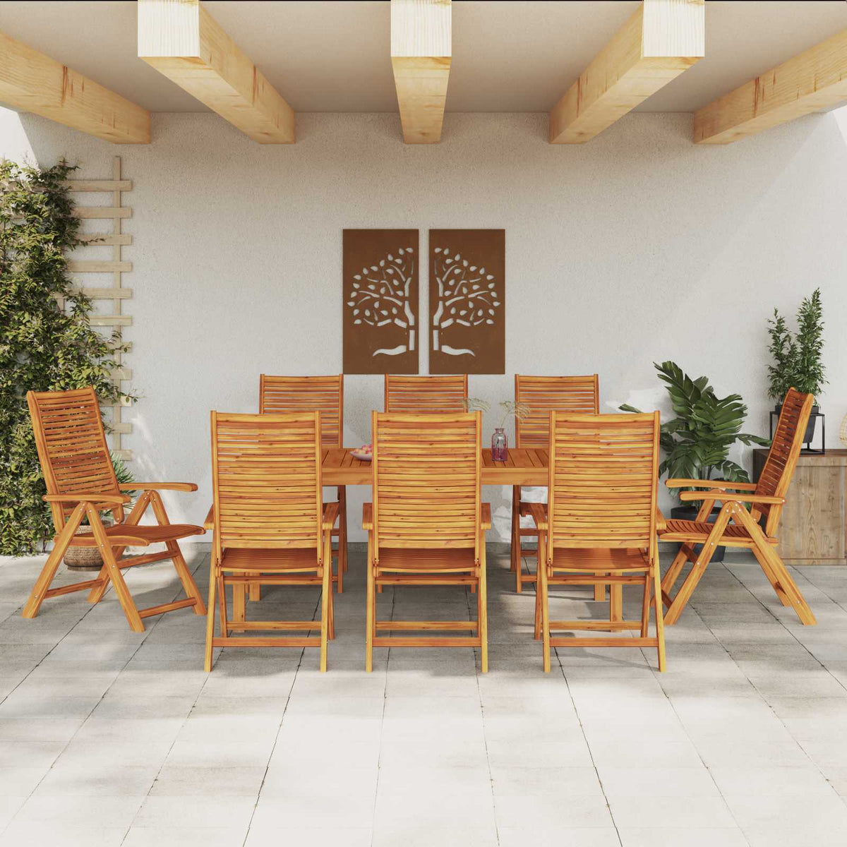 vidaXL Garden Dining Set 5 pcs Brown Solid Acacia Wood