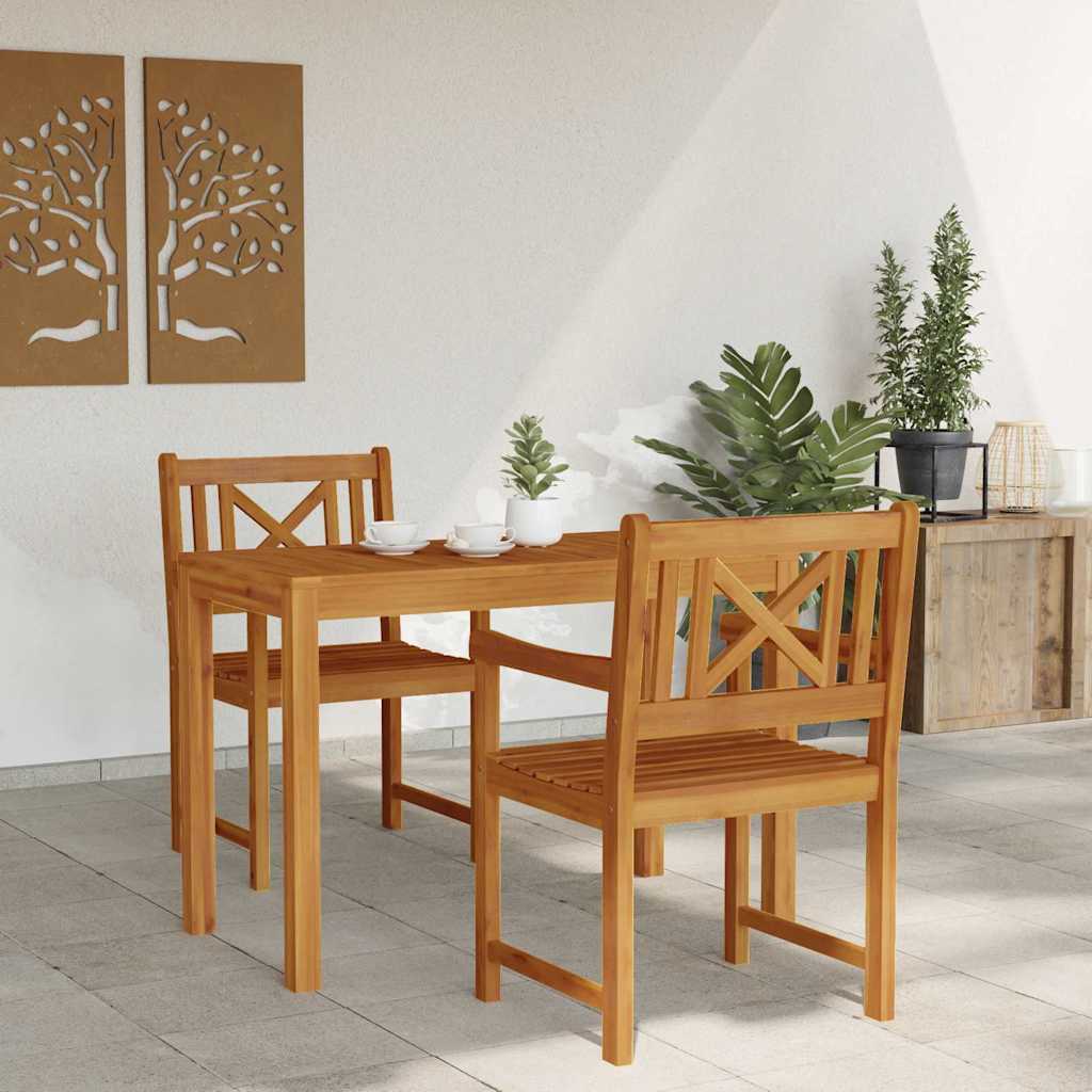 vidaXL Garden Dining Set 3 pcs Brown Solid Acacia Wood 4