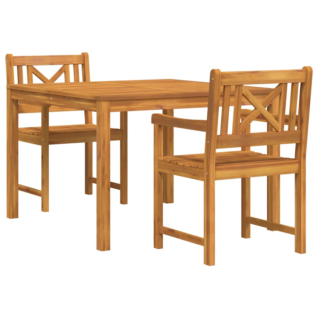 vidaXL Garden Dining Set 3 pcs Brown Solid Acacia wood 2