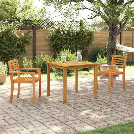Garden Dining Set 3 pcs Brown Solid Acacia Wood 85 cm table length