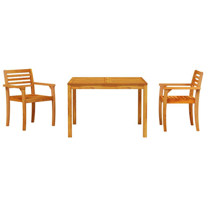 vidaXL Garden Dining Set 3 pcs Brown Solid Acacia Wood 4