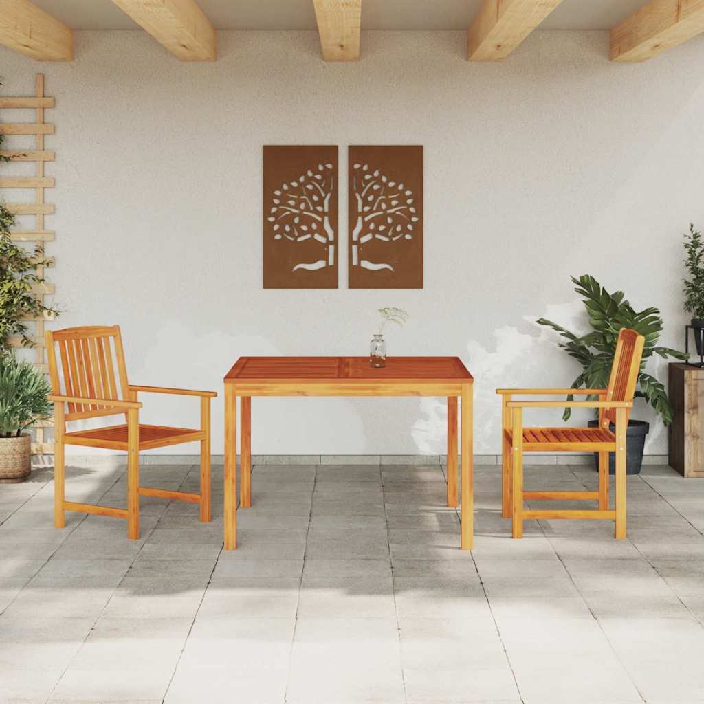 vidaXL Garden Dining Set 3 pcs Brown Solid Acacia Wood 4