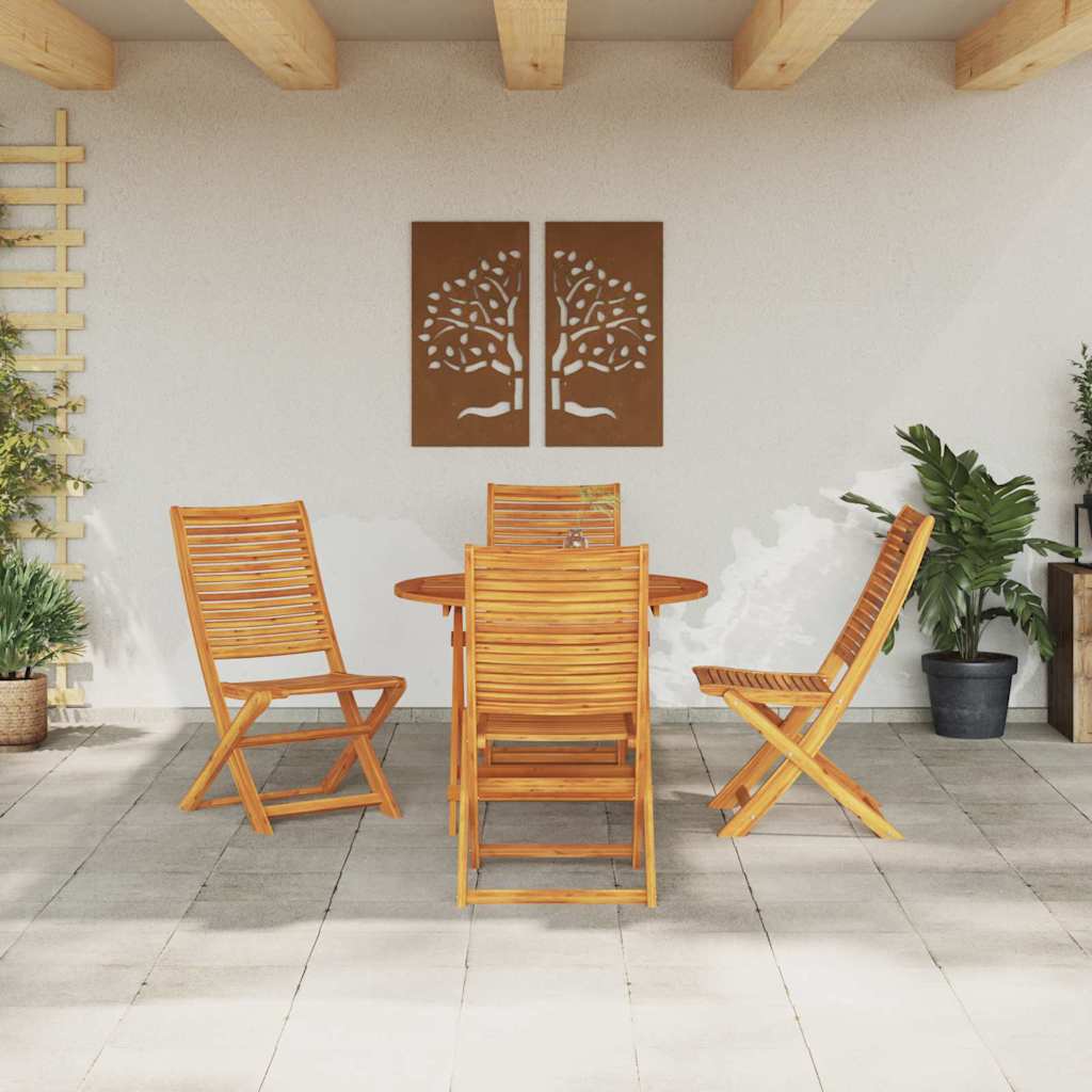 vidaXL Garden Dining Set 5 pcs Brown Solid Acacia Wood 4