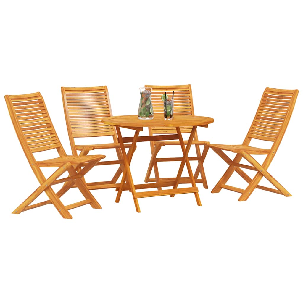 vidaXL Garden Dining Set 5 pcs Brown Solid Acacia Wood 3