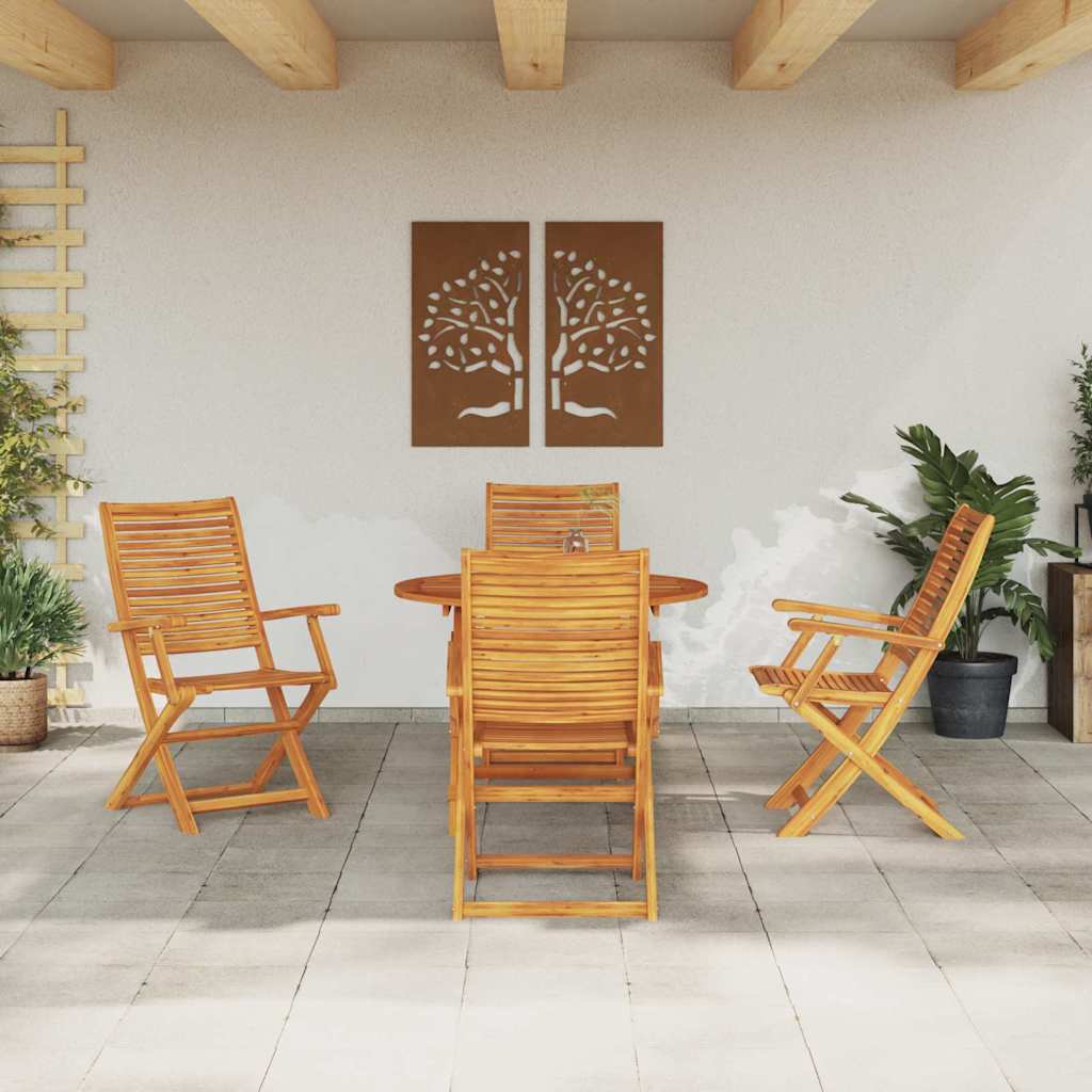 vidaXL Garden Dining Set 5 pcs Brown Solid Acacia Wood 4