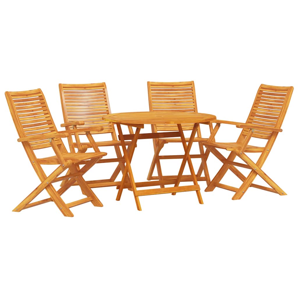 vidaXL Garden Dining Set 5 pcs Brown Solid Acacia Wood 2