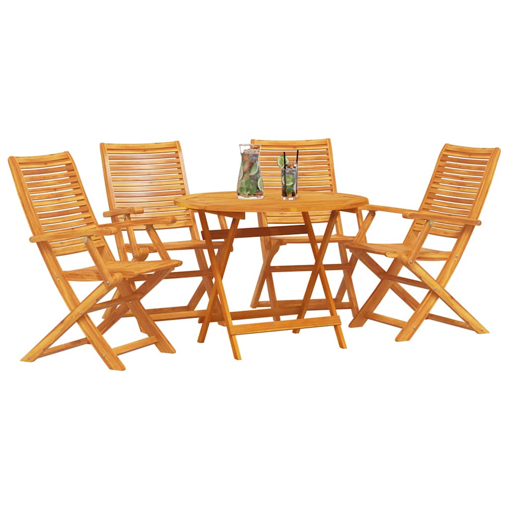 vidaXL Garden Dining Set 5 pcs Brown Solid Acacia Wood 3