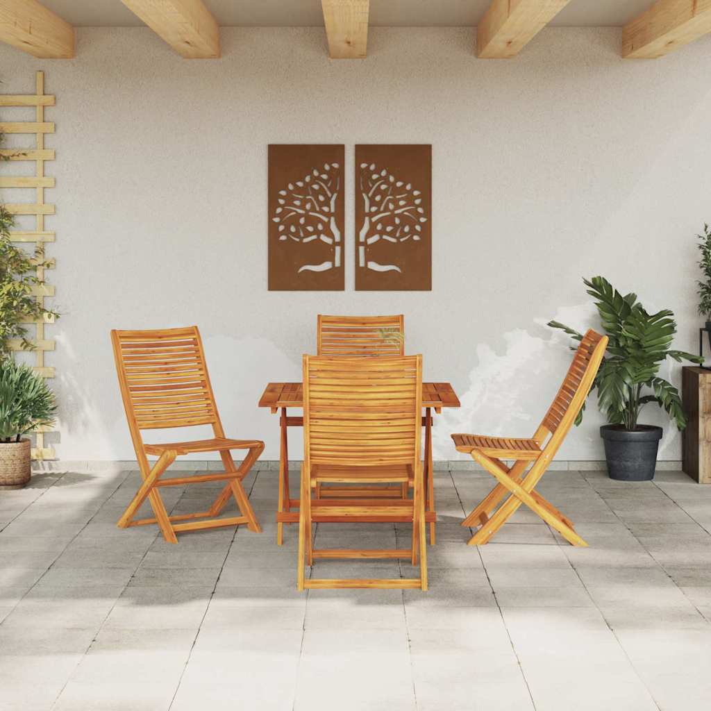 vidaXL Garden Dining Set 5 pcs Brown Solid Acacia Wood 4