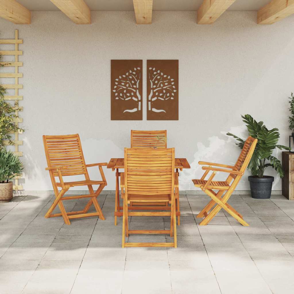 vidaXL Garden Dining Set 5 pcs Brown Solid Acacia Wood 4