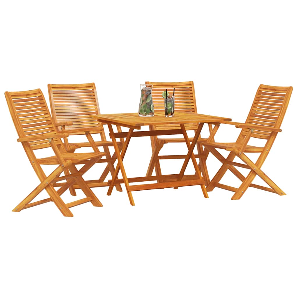 vidaXL Garden Dining Set 5 pcs Brown Solid Acacia Wood 3