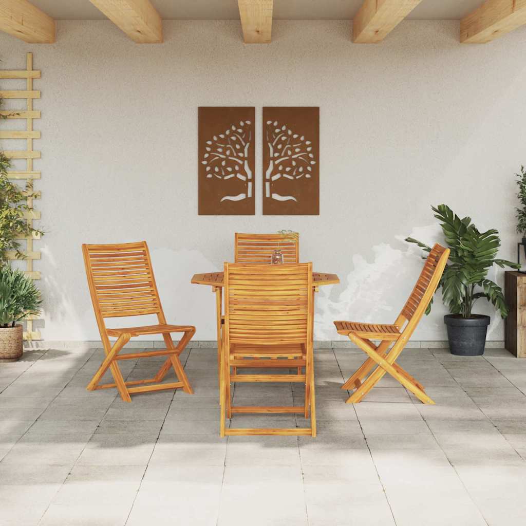 vidaXL Garden Dining Set 5 pcs Brown Solid Acacia Wood 4