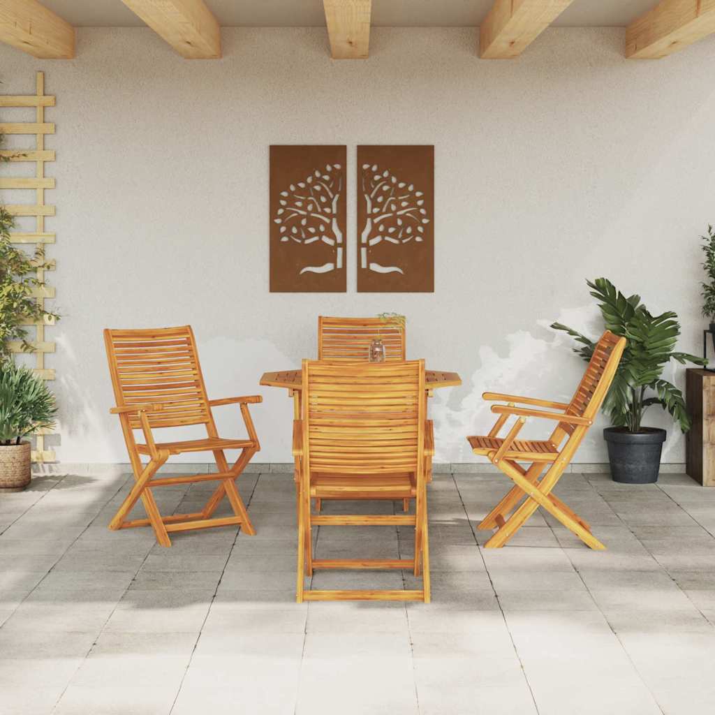 vidaXL Garden Dining Set 5 pcs Brown Solid Acacia Wood 4