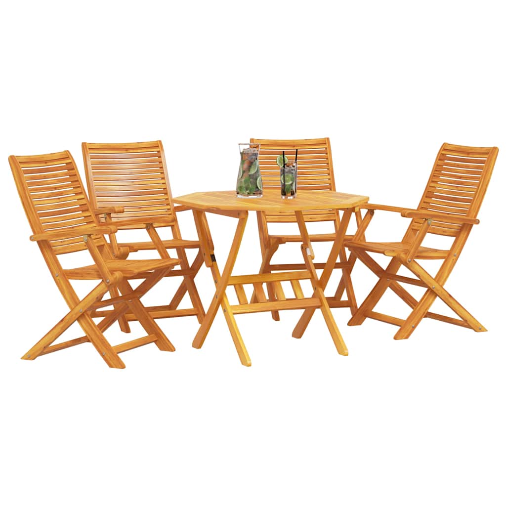 vidaXL Garden Dining Set 5 pcs Brown Solid Acacia Wood 3