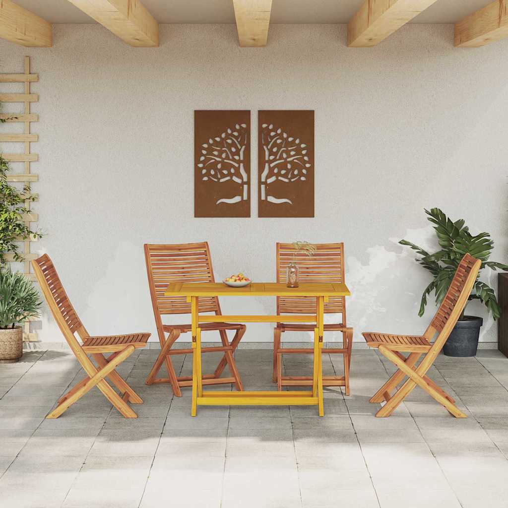 vidaXL Garden Dining Set 5 pcs Brown Solid Acacia Wood 4