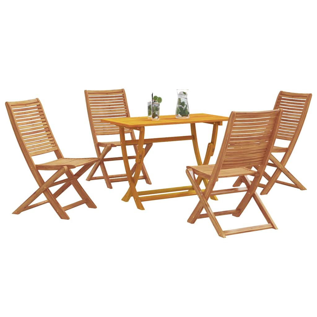 vidaXL Garden Dining Set 5 pcs Brown Solid Acacia Wood 3
